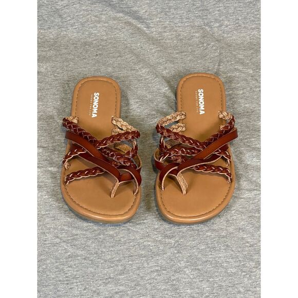 Sonoma Goods For Life Braided Strappy Flat Sandals Small/Medium - Picture 4 of 7
